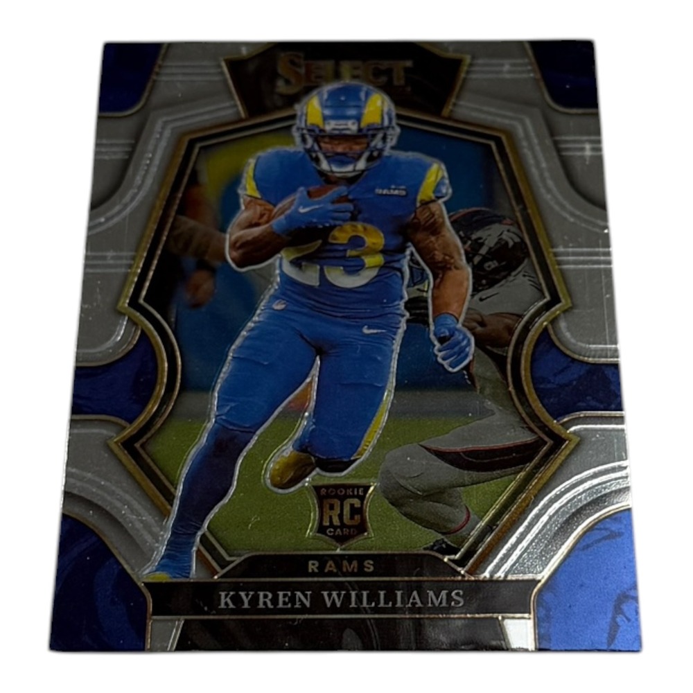 2022 Panini Select Kyren Williams Blue Prizm Die-Cut RC Premier Level No 159 Ram